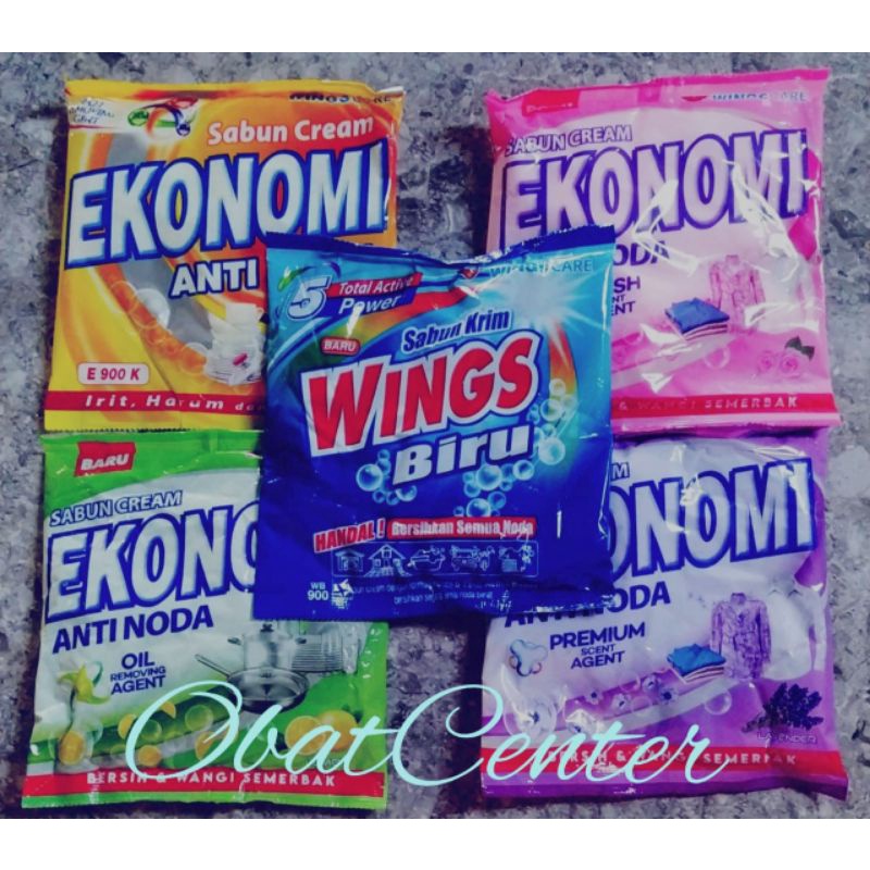 Cream Ekonomi Sabun Colek Anti Noda E900K 455gr || Wings Biru WB900