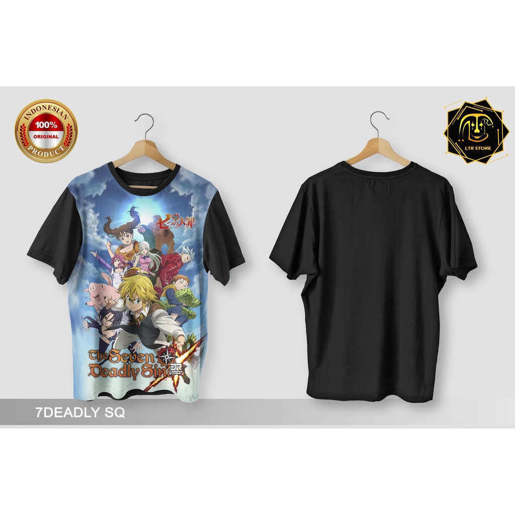 [ BAYAR DI TEMPAT ] BAJU PRINTING GAMBAR ANIME NANATSU NO TAIZAI 7DEADLY SQ - KAOS DISTRO ORIGINAL M