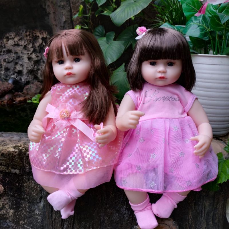 TERMURAH! Boneka Reborn Bayi Silikon mirip Asli Dengan Akta Lahir Cantik Mewah 42 cm 18 Inch