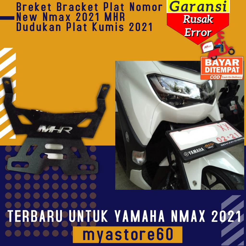 Breket Bracket Plat Nomor Yamaha New Nmax 2021 MHR Tatakan Dudukan Plat Kumis 2021