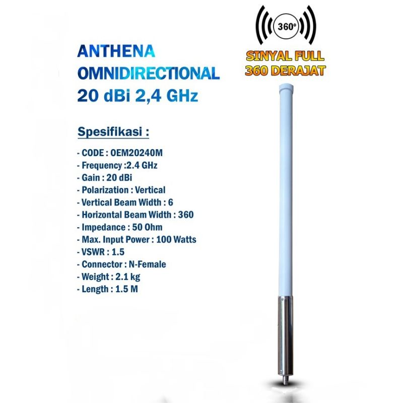 ANTENA OMNI Directional 2.4 GHz 20dBi (bukan Hyperlink)