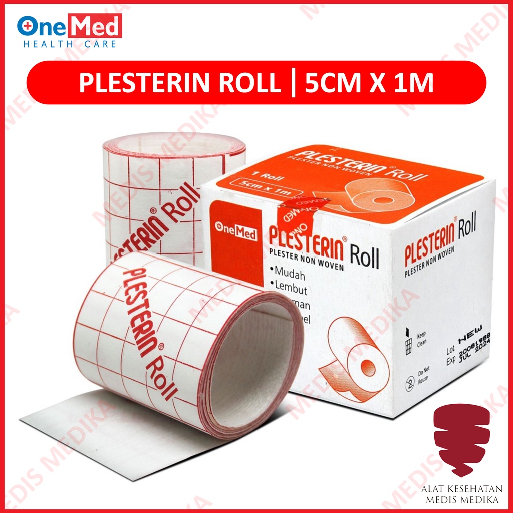 Plesterin Roll 5 X 100 CM Plester Luka  Alat P3K Non Woven Onemed 1M