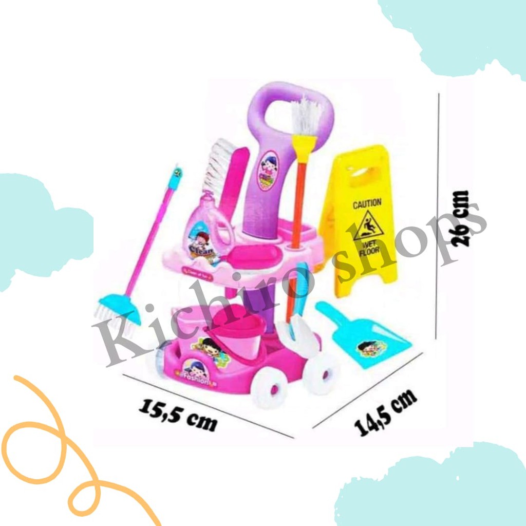 Mainan Anak Cleaning Car Mini Troli Alat Kebersihan- Kichiro Shops
