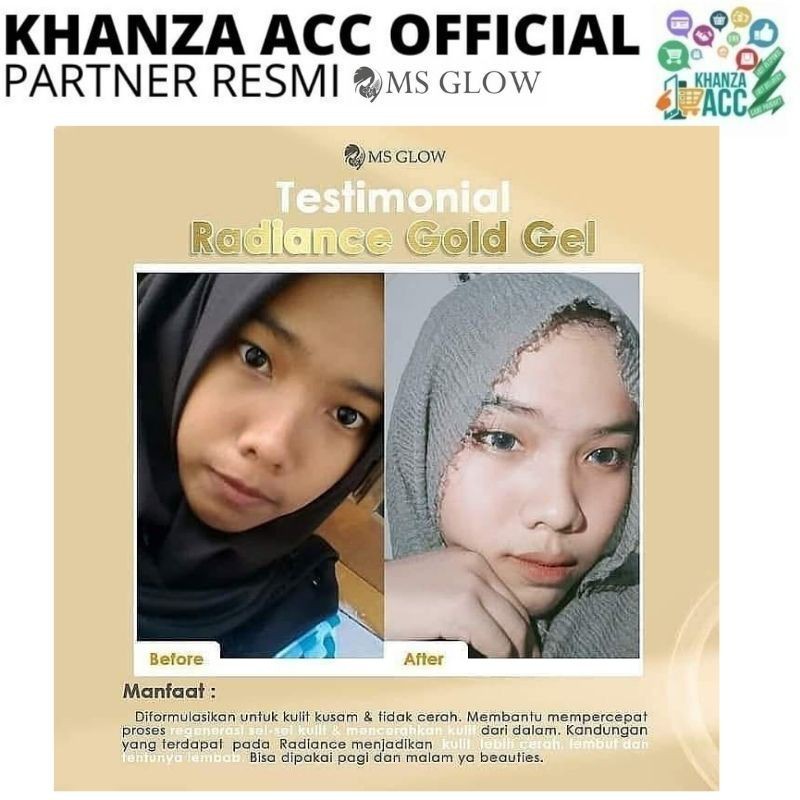 KHANZAACC MS GLOW Iluminating Radiance Gold Gel Bright And Smooth Booster Original