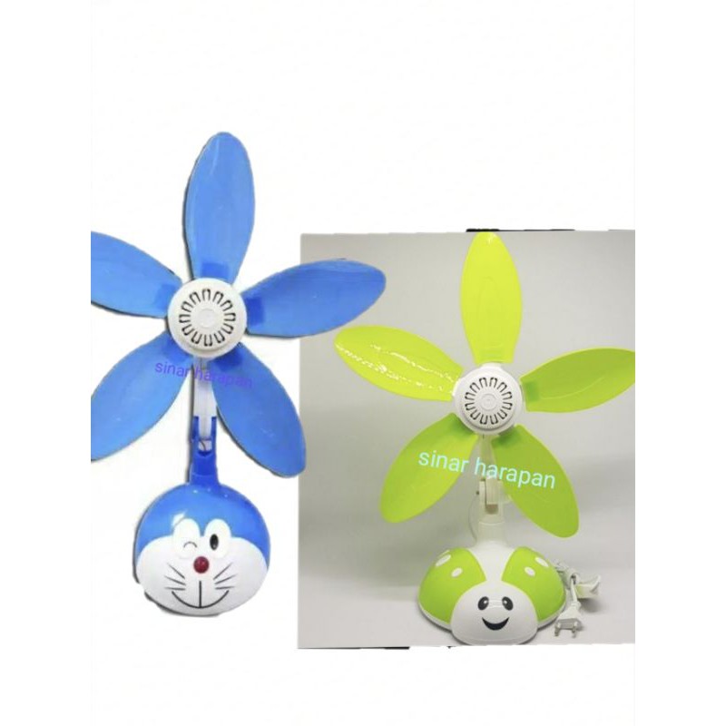 Minifan doraemon kyzuku  kipas angin baling2 duduk dan dinding 2in1