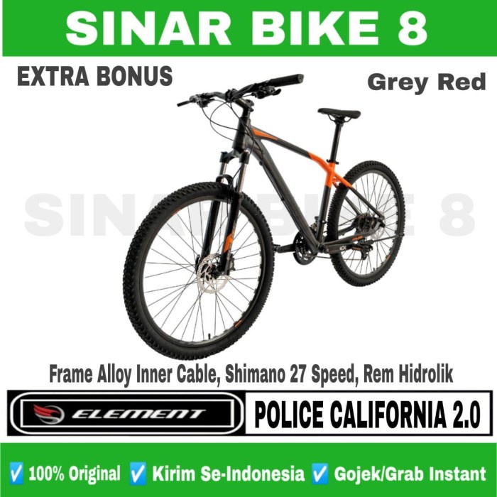 Sepeda Gunung Ukuran 27.5 Inch MTB ELEMENT POLICE CALIFORNIA 2.0 Alloy 27 Speed