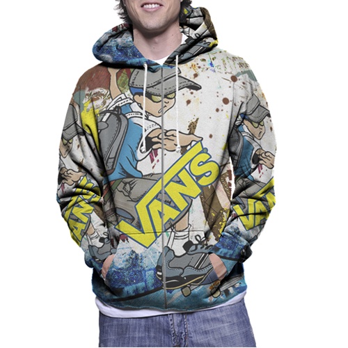 Jaket Hoodie Vans Off the Wall Logo Hoodie Fullprint Casual Zipper Hoodie Fullprint New Casual Unise