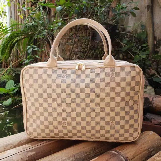 Mini Koper Travel Tas Model LV Putih
