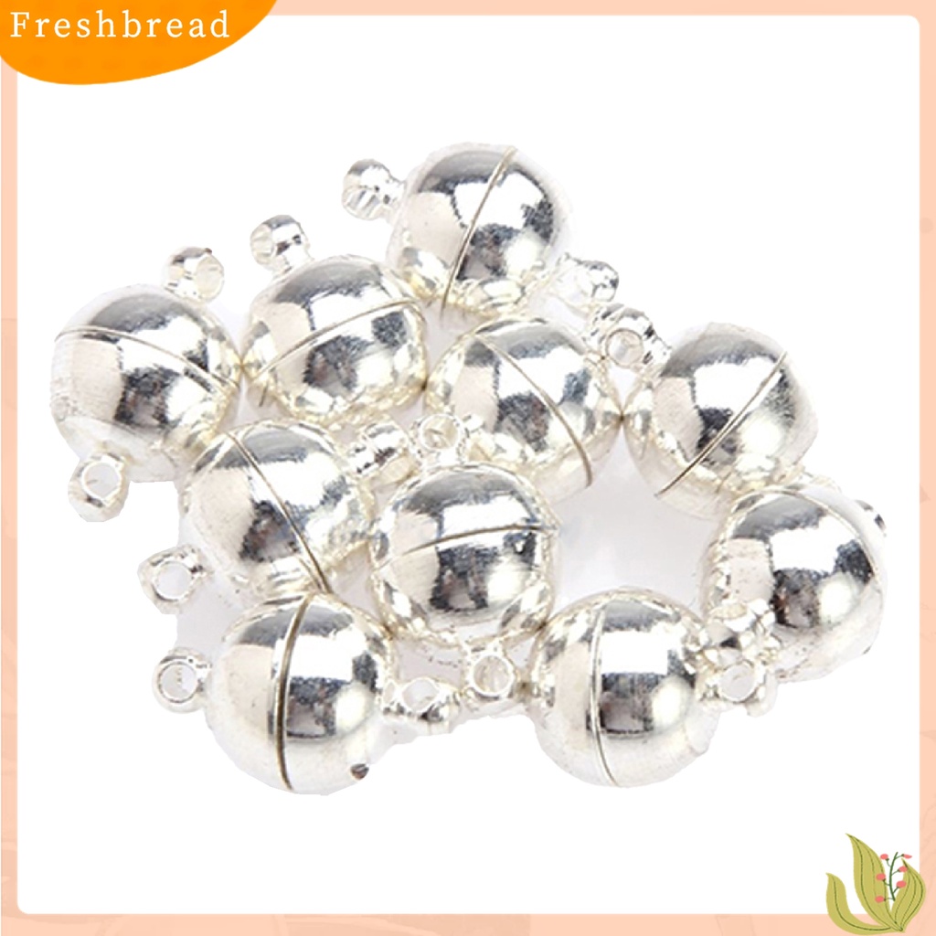 [Fresh] 10Pcs 6mm / 8mm Kalung Clasp Magnetik Bentuk Bola Bulat DIY