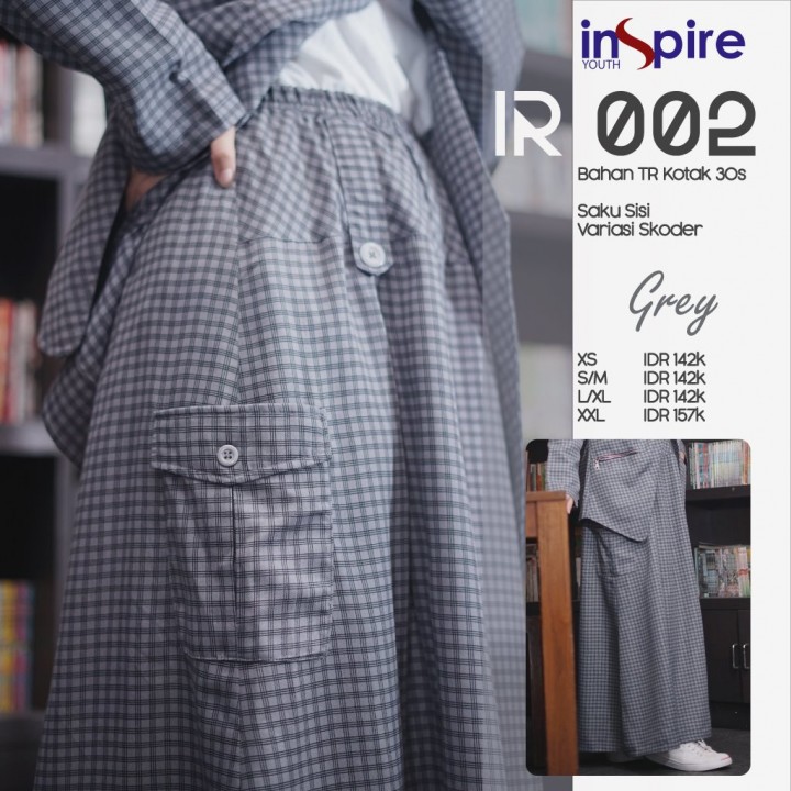 INSPIRE ROK IR 002 BLACK BROWN MAROON GREY BAHAN TR KOTAK ROK MUSLIMAH MOTIF SIMPLE ELEGANT