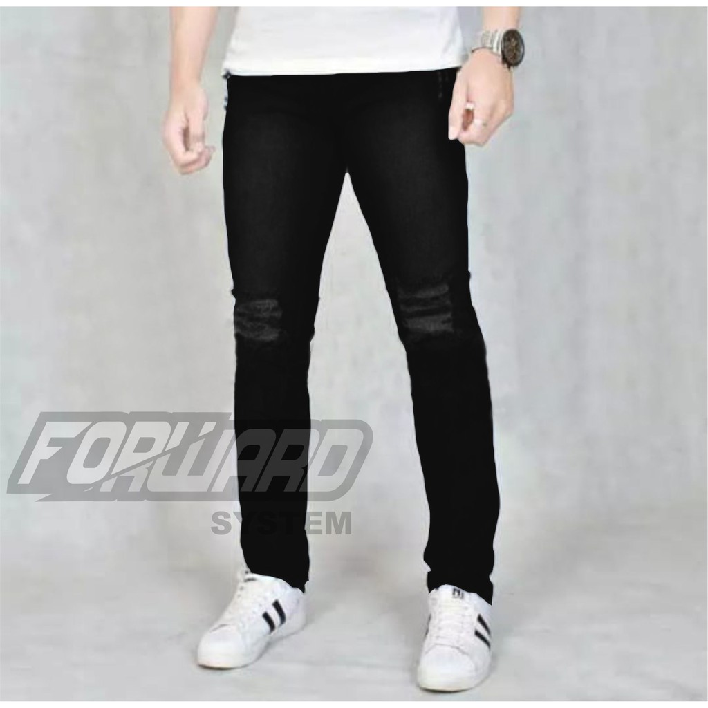 Celana jeans pria sobek ripped destroy forward