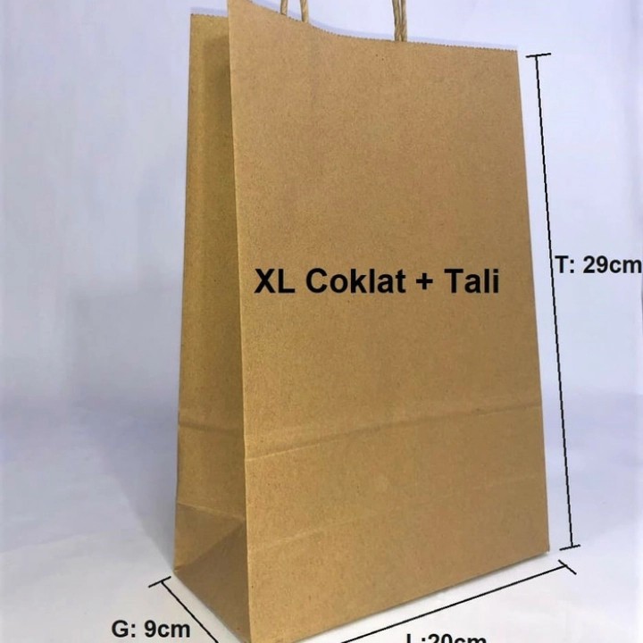 

Paperbag kantong kertas baju souvenir Tali 20x9x29 cm