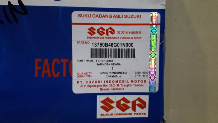 Saringan, Filter Udara Spin 125 SGP (Asli)