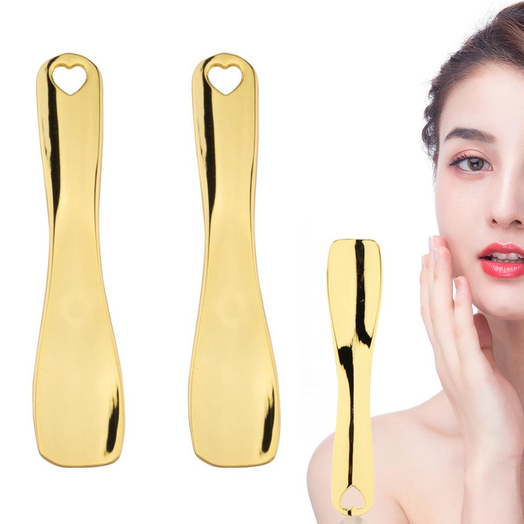 Spatula Kosmetik Agustina Reusable High Quality Gold Eye Cream Stick Alat Makeup Wajah Sendok Lengkung