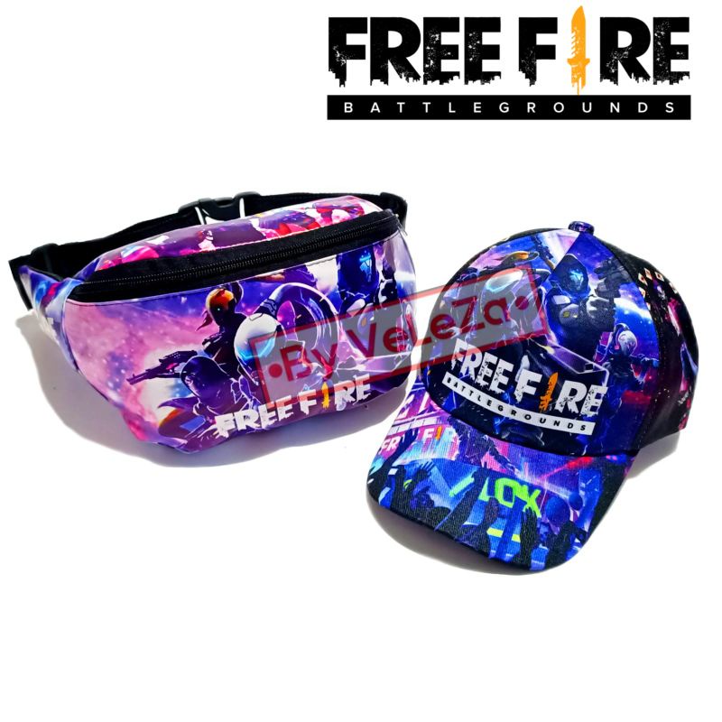 Tas anak ransel karakter game free firee gratis waistbag topi jam tangan tempat pinsil - tas anak