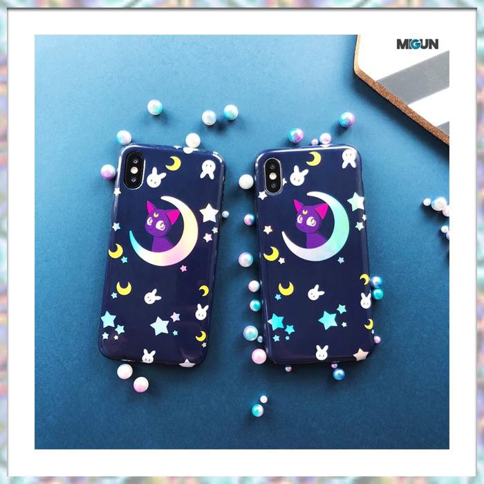 Case Oppo Rasa Iphone ~ Hologram Mooncat All Iphone Oppo A37, F1S, F3, F5, F7