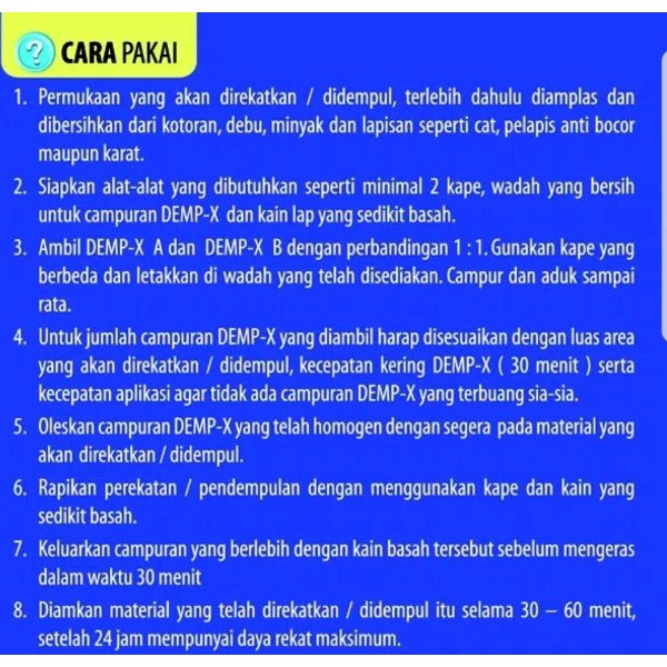 

Termurah!!! LEM EPOXY 2 KOMPONEN DEMPX 200 GRAM SET