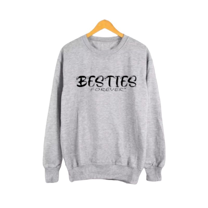 SWEATER CREWNECK JUMBO LOGO BESTIES FOREVER SIZE 2XL-3XL-4XL-5XL BISA PRIA &amp; WANITA