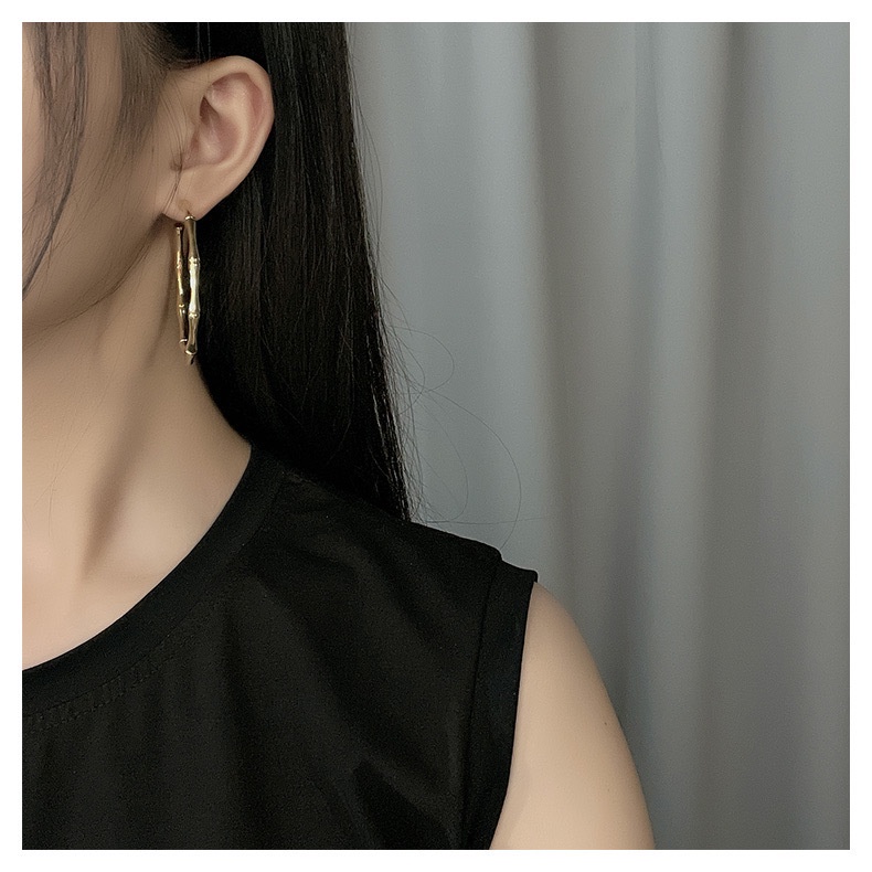 Anting Tusuk silver Model Bambu Gaya Korea Untuk Wanita