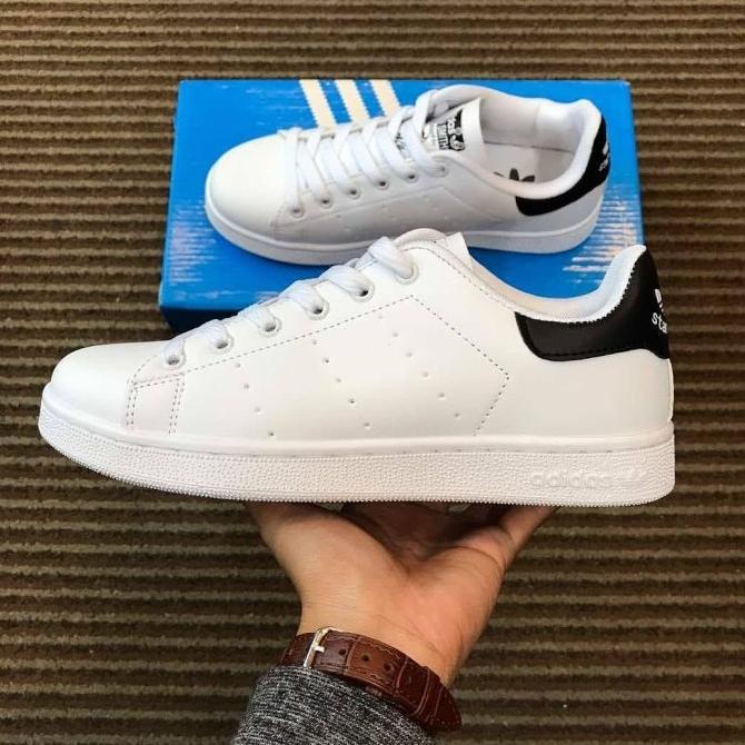 Sepatu Adidas Stan Smith White Black / Pria Wanita / StanSmith Putih