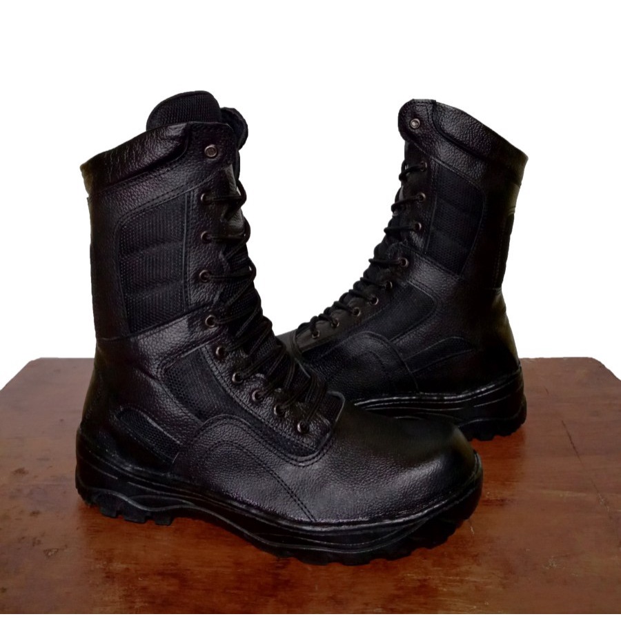 Sepatu Safety Murah Boot PDL ARMY HITAM, TNI POLISI PROYEK PABRIK