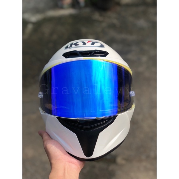 PALING MURAH VISOR IRIDIUM BLUE RED GOLD GREEN KYT TT COURSE