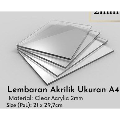 LEMBARAN AKRILIK / ACRYLIC SHEET A4 2MM