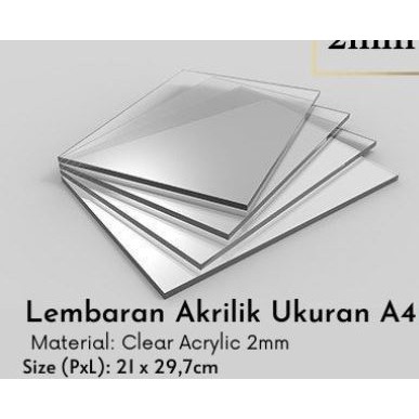 

LEMBARAN AKRILIK / ACRYLIC SHEET A4 2MM