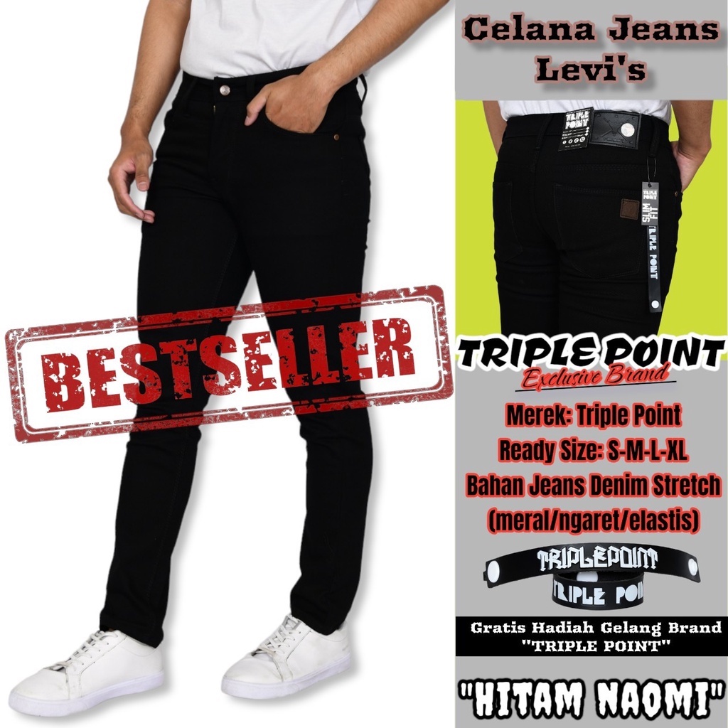 Celana Jeans Pria Slimfit Hitam Naomi - Celana Pria Jeans - Celana Jeans Slimfit Pria- Jeans Slimfit
