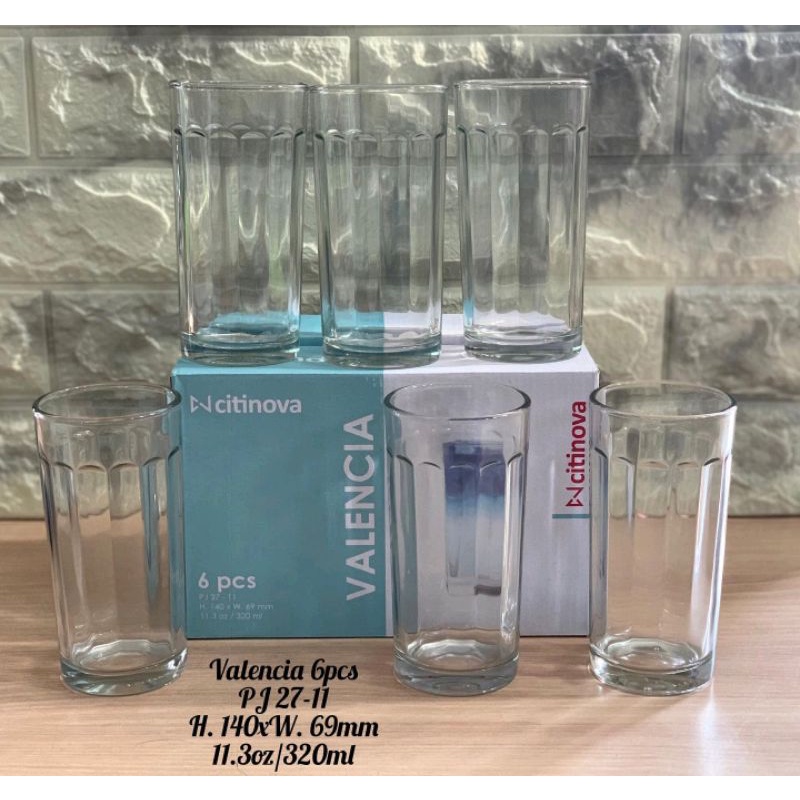 CITINOVA - GELAS KACA VALENCIA 6PCS