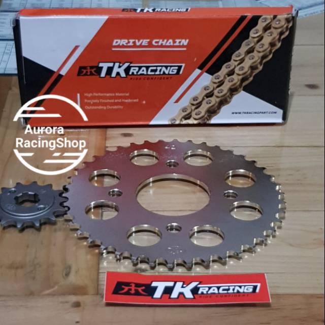 Gear Set TK 415 CBR 150 R / Sonic 150 R / CB 150 R / GTR 150 R / Tiger  & Rantai TK 415 HS Gold