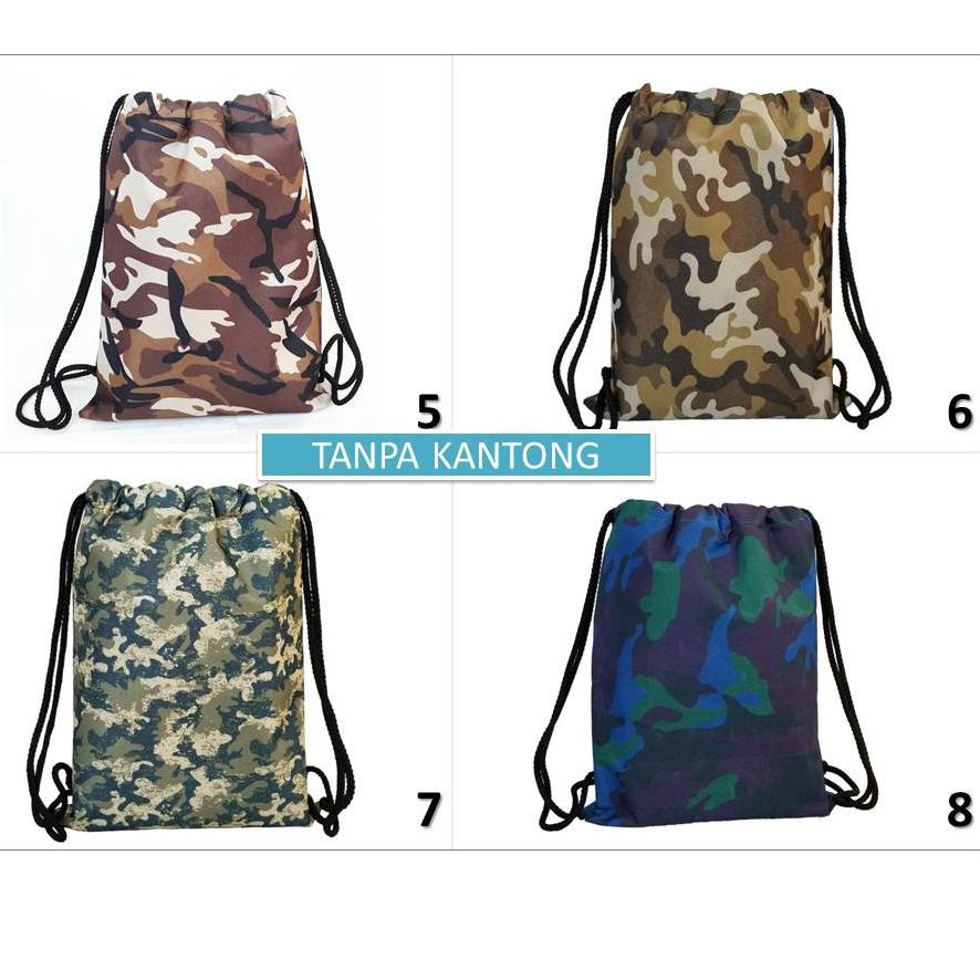 Harga Murah.. String Bag Army US / Drawstringbag Pixel Tentara / Tas Serut Marine Parachute Lopez