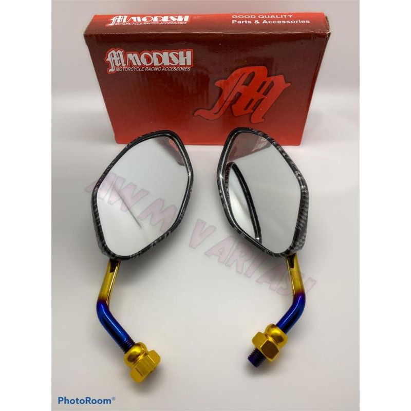 Spion Motor Model Beat Carbon Tangkai Pendek/Mini Two Tone Baet,Vario