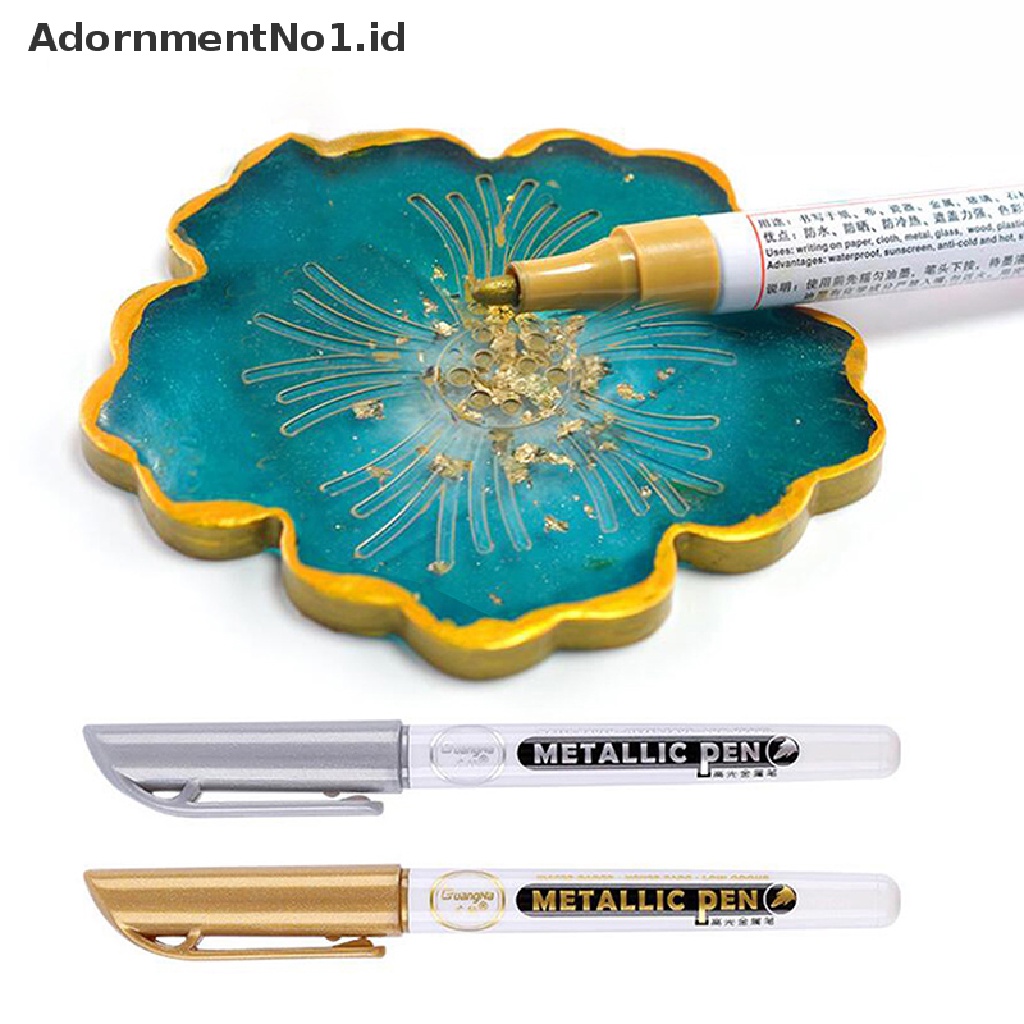 (AdornmentNo1) Spidol Epoxy Resin Metalik Anti Air Untuk Kerajinan Tangan DIY