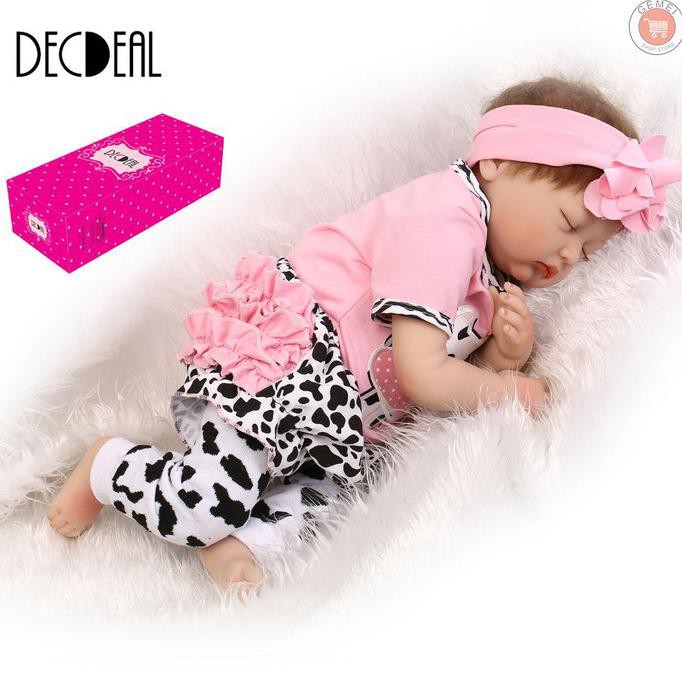 Gemei Mainan Boneka Bayi Perempuan Tidur 18 "Bahan Silikon Dengan Lowienjan24