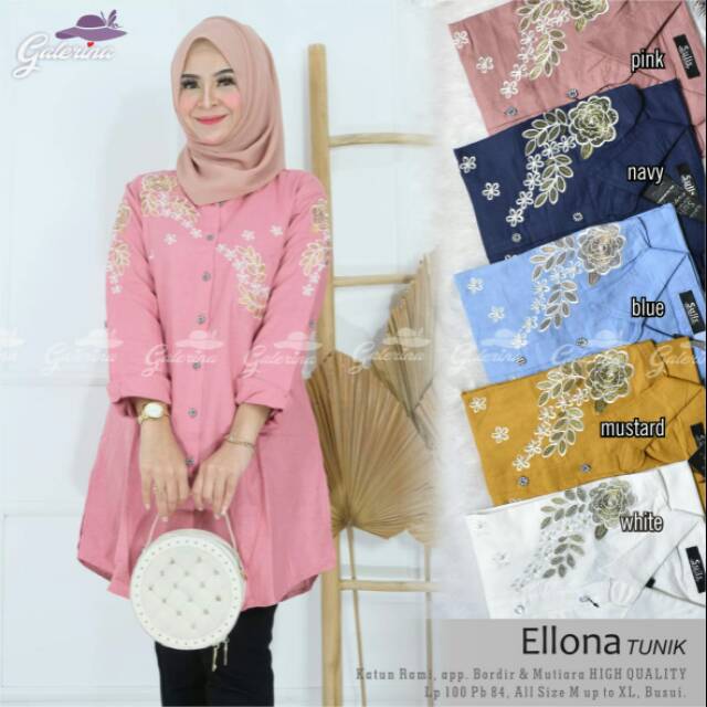 Tunik bordir ori / tunik bordir bunga / tunik busui friendly / ellona tunik ori by galerina