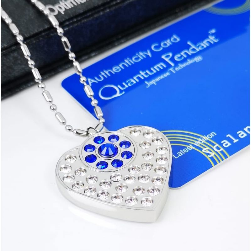 Kalung Kesehatan Terapi Asli - Quantum pendant asli - kalung kesehatan bio energi - kalung kesehatan liontin love permata biru