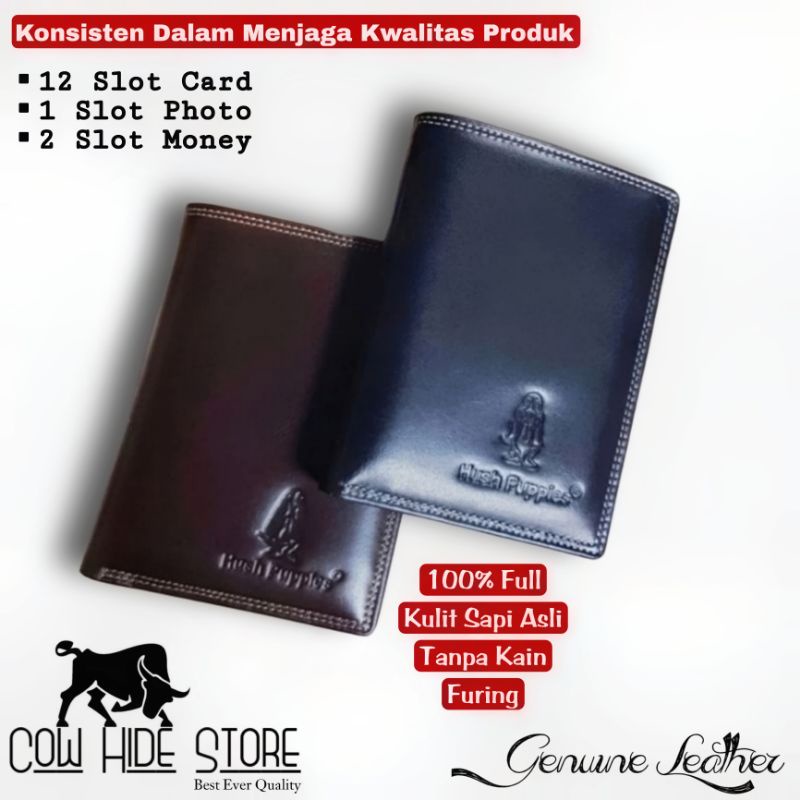 Dompet Pria Kulit Asli Bifold Up Emboss Hush Puppies - 15 Slot-7