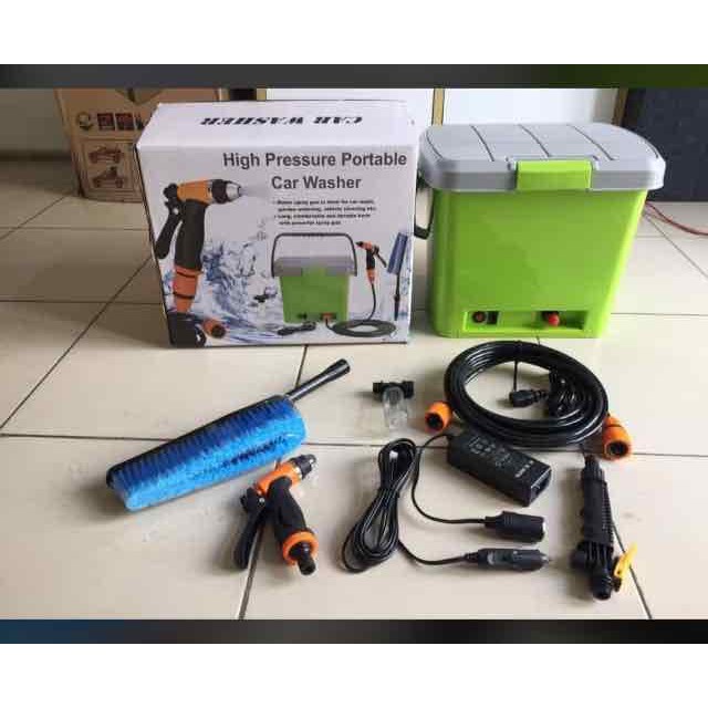 Alat Cusi Mobil / High Pressure Portable Car Washer + Adaptor DC 12Volt