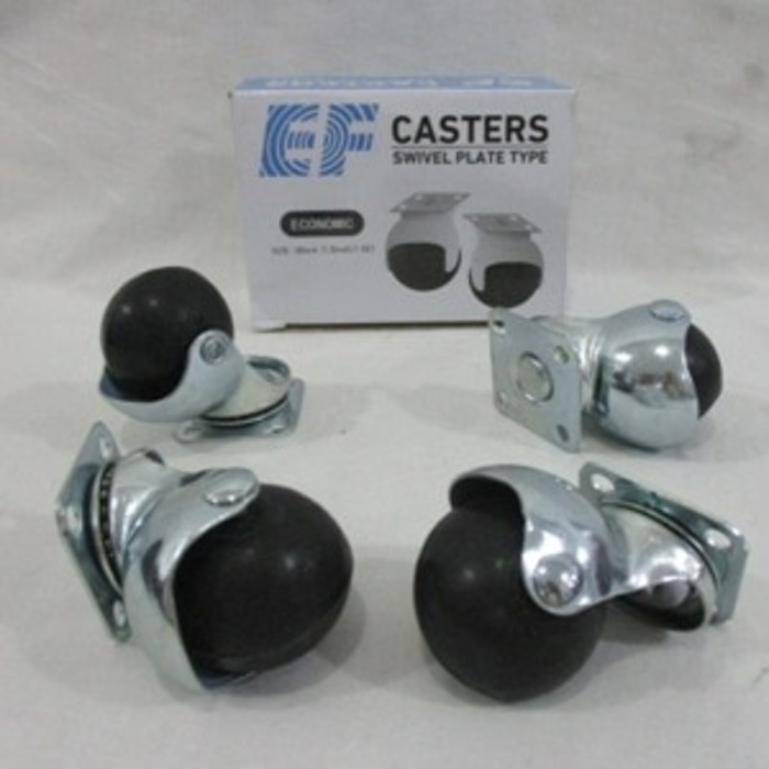 EF Roda Caster Karet Hitam 1,5&quot;/Roda Trolley/Roda Etalase