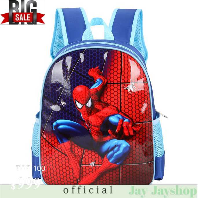 SUNEIGHT Tas Ransel Sekolah Anak Kartun Lucu Karakter Spiderman - B303