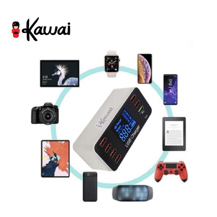 iKawai USB Smart Charger 7 Port USB Fast Charge QC3.0 Type-C 5V 9A