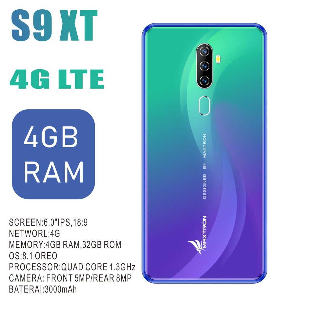 Maxtron S9 XT 4/32 RAM 4GB Garansi Resmi  | Hp Murah Bagus