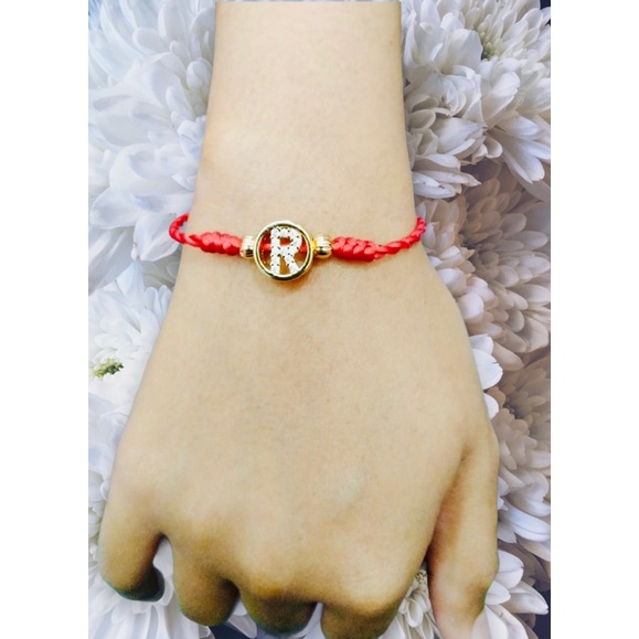 gelang wanita model charm huruf//gelang serut huruf//gelang tali//gelang abjad//gelang inisial