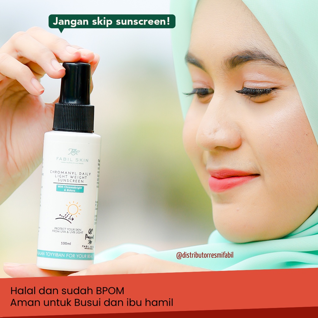 Jual Sunscreen Spray Fabil SPF 50 Melindungi dari Sinar Matahari Hasil