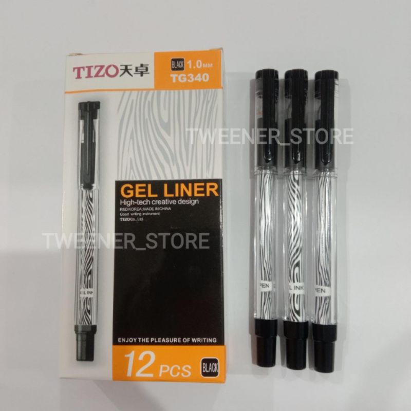 

Tizo TG340 Gel Liner Pen 1.0 mm Black Hitam | Ballpoint Bolpen Pulpen