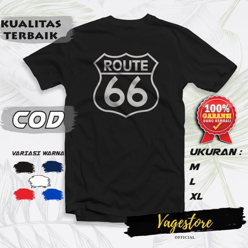 PAKAIAN ATASAN BAJU KAOS T SHIRT ROUTE 66 ORI ORIGINAL DISTRO PRIA COWOK MURAH TERBARU