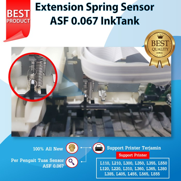 Extension Spring 0.067 Per Tuas Sensor Per Pengait Tuas Sensor Epson L110 L120 L121 L210 L220 L300 L310 L350 L355 L360 L365 L380 L385 L405 L485 L550 L555 L565