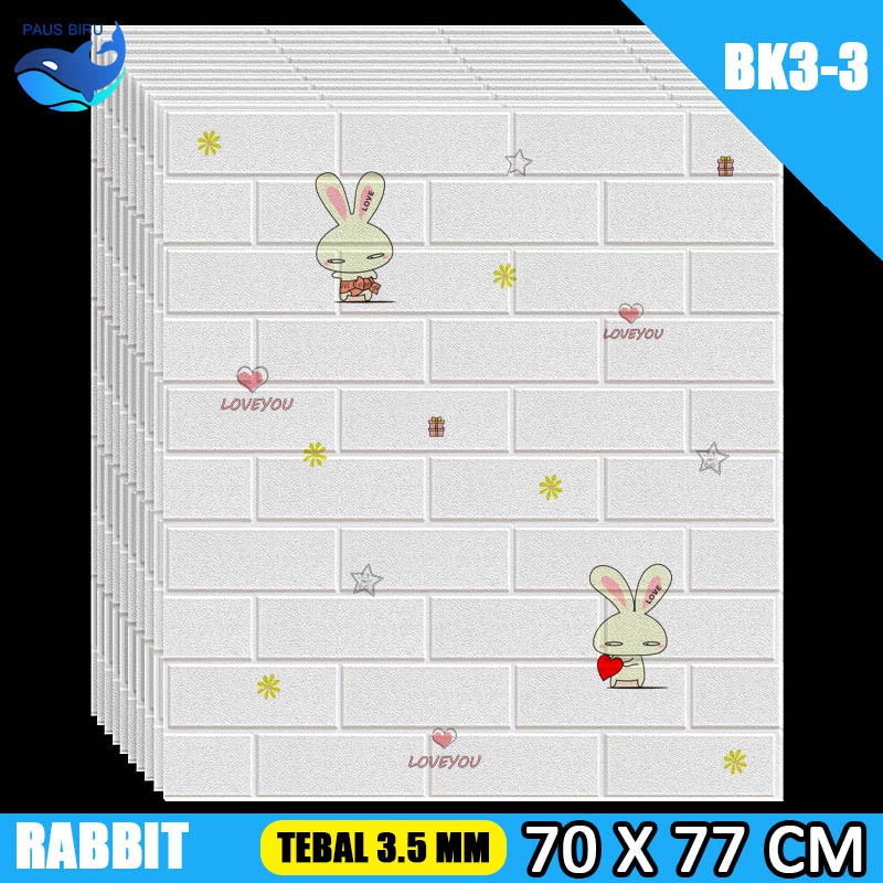 Wallpaper dinding wallfoam 3d motif gambar Dekorasi Kamar murah 70x77cm-RABBIT