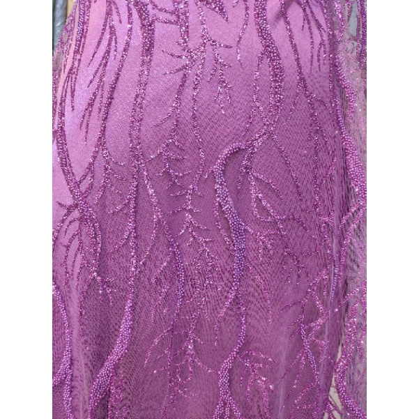 KAIN Brokat Tile Sugar Candy Crush Motif Akar Salur Purple.